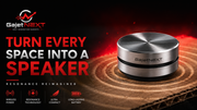 GajetNEXT red resonance speaker on cardboard surface